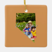Nevada State Photo insert and town name Keramisch Ornament (Voorkant)