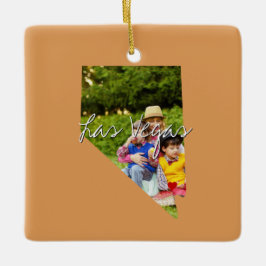 Nevada State Photo insert and town name Keramisch Ornament