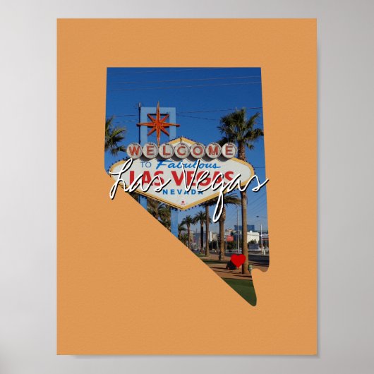 Nevada State Photo insert and town name Poster (Voorkant)