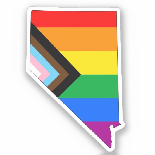Nevada State Pride LGBTQ Progress Pride Sticker (Voorkant)