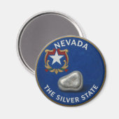 Nevada State Pride Zilveren Embleem ⛏️ Magneet (Voorkant / Achterkant)