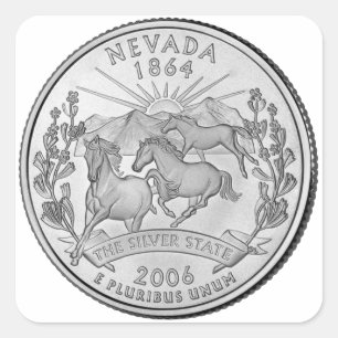 Nevada State Quarter Vierkante Sticker