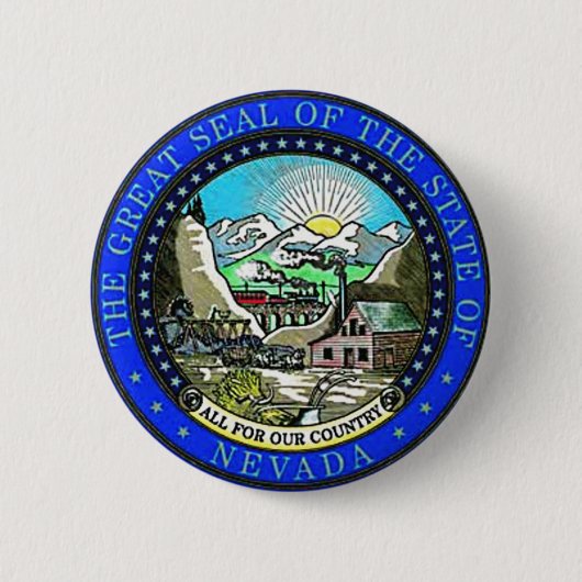 Nevada State Seal Ronde Button 5,7 Cm (Voorkant)