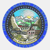 Nevada State Seal Ronde Sticker (Voorkant)