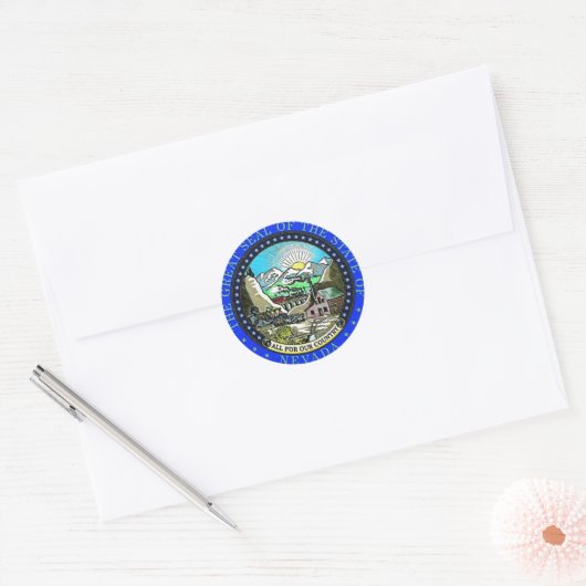 Nevada State Seal Ronde Sticker (Envelop)