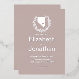 Nevada State Silhouette Simple Destination Wedding Folie Uitnodiging