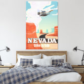 Nevada State vintage reisposter Canvas Afdruk (Insitu (Slaapkamer))