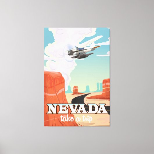 Nevada State vintage reisposter Canvas Afdruk (Voorkant)