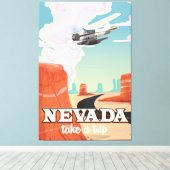 Nevada State vintage reisposter Canvas Afdruk (Insitu (Houten vloer))