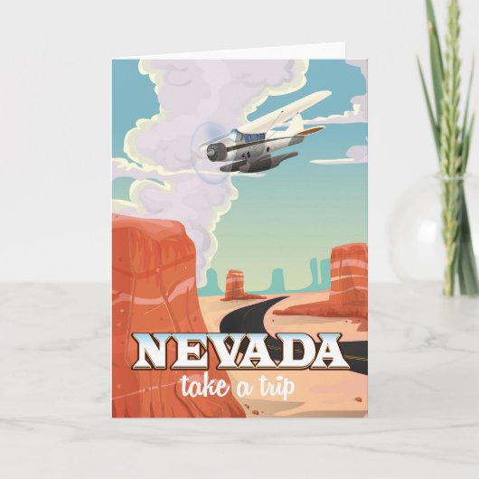 Nevada State vintage reisposter Feestdagen Kaart (Voorkant)