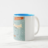 Nevada -stijlreisposter tweekleurige koffiemok (Voorkant rechts)