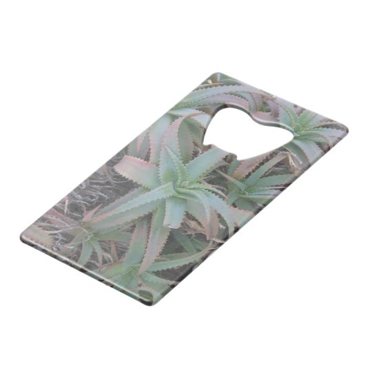 Nevada succulents creditkaart flessenopener (Voorkant Gekanteld)