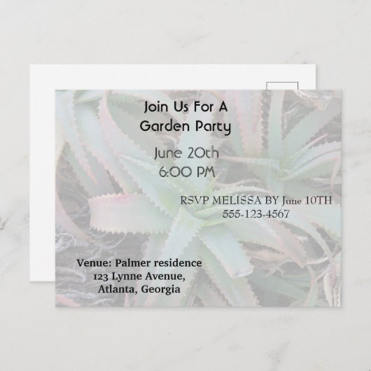 Nevada succulents uitnodiging briefkaart (Voorkant / Achterkant)