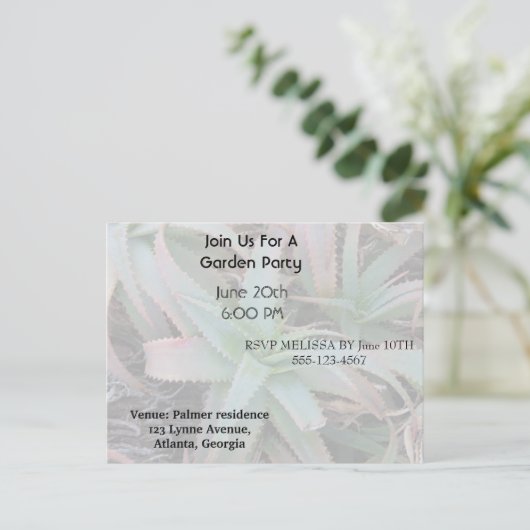 Nevada succulents uitnodiging briefkaart (Staand voorkant)