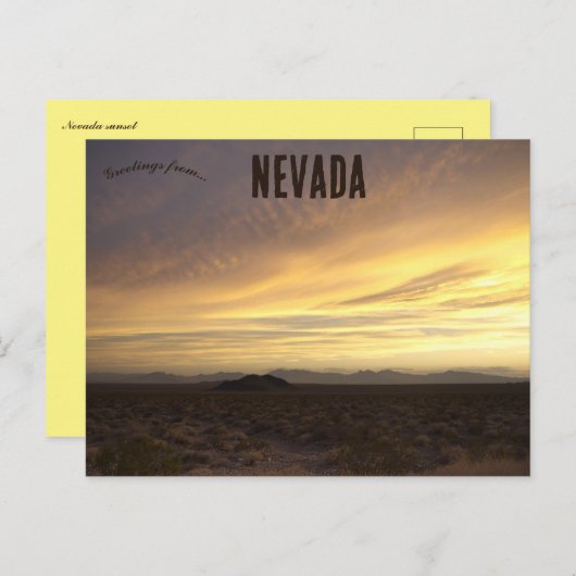 Nevada Sunset Briefkaart (Voorkant / Achterkant)