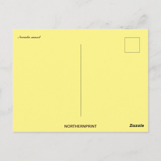 Nevada Sunset Briefkaart (Achterkant)