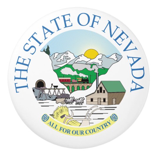 Nevada-teken Keramische Knop (Voorkant)