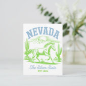 Nevada The Silver State Est. 1864 Wild Horse Briefkaart (Staand voorkant)