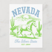 Nevada The Silver State Est. 1864 Wild Horse Briefkaart (Voorkant)