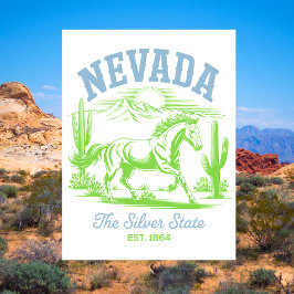 Nevada The Silver State Est. 1864 Wild Horse Briefkaart