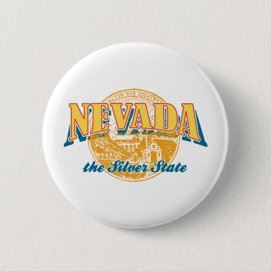 Nevada - The Silver State Ronde Button 5,7 Cm (Voorkant)