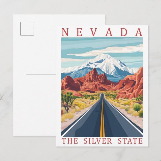 Nevada the Silver State USA Travel Place Briefkaart (Voorkant / Achterkant)
