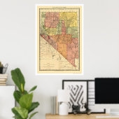 Nevada Town & Railroad Map 1893 Poster (Thuiskantoor)