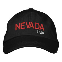 Nevada USA Geborduurd Pet Zwart Pet