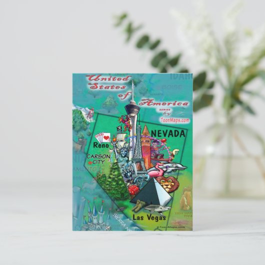 Nevada USA Kaart (Staand voorkant)