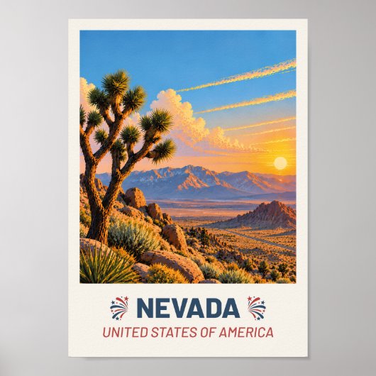 Nevada USA – Oude Reisposter Poster (Voorkant)