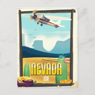 Nevada USA vintage stijl reisposter. Briefkaart