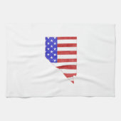 Nevada USA vlag silhouette state map Theedoek (Horizontaal)