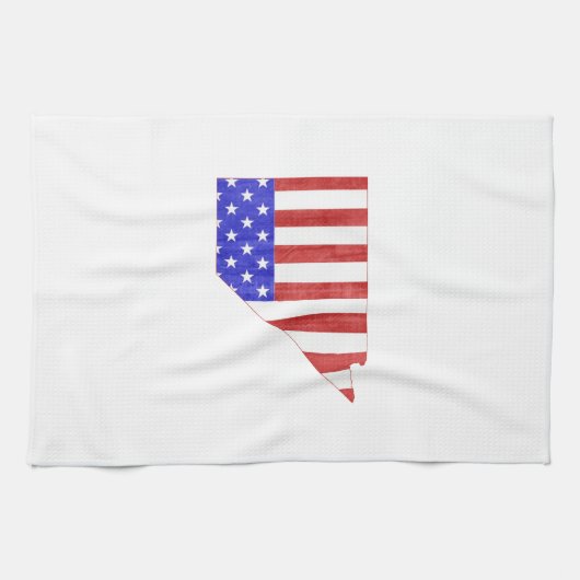 Nevada USA vlag silhouette state map Theedoek (Horizontaal)