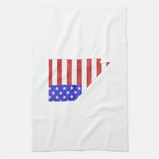 Nevada USA vlag silhouette state map Theedoek (Verticaal)