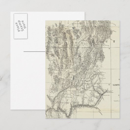 Nevada, Utah en Arizona Map Briefkaart (Voorkant / Achterkant)