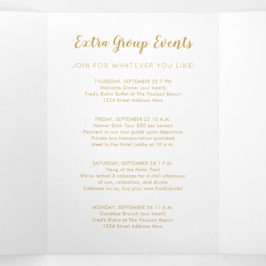 Nevada Vegas Welkomstschema voor weddenschappen Drieluik Programma (Binnenkant midden)