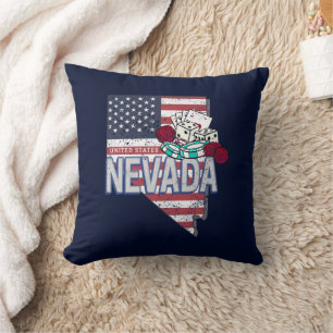 Nevada Verenigde Staten Retro Kaart USA Casino Kussen