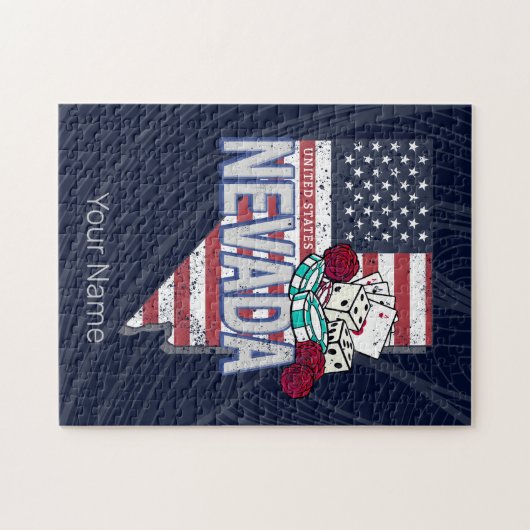 Nevada Verenigde Staten Retro Kaart  USA Casino Legpuzzel (Horizontaal)