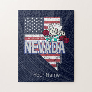 Nevada Verenigde Staten Retro Kaart USA Casino Legpuzzel