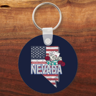 Nevada Verenigde Staten Retro Kaart  USA Casino Sleutelhanger