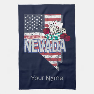 Nevada Verenigde Staten Retro Kaart  USA Casino Theedoek