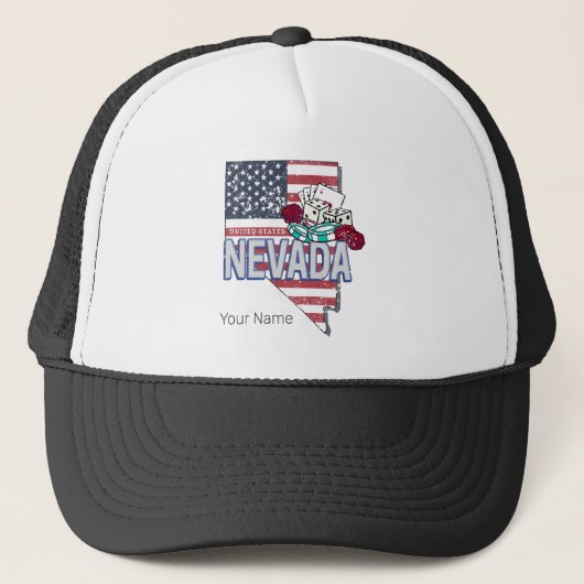 Nevada Verenigde Staten Retro Kaart USA Casino Trucker Pet (Voorkant)