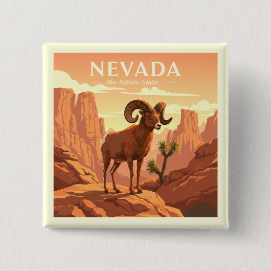  Nevada Vierkante Button 5,1 Cm (Voorkant)