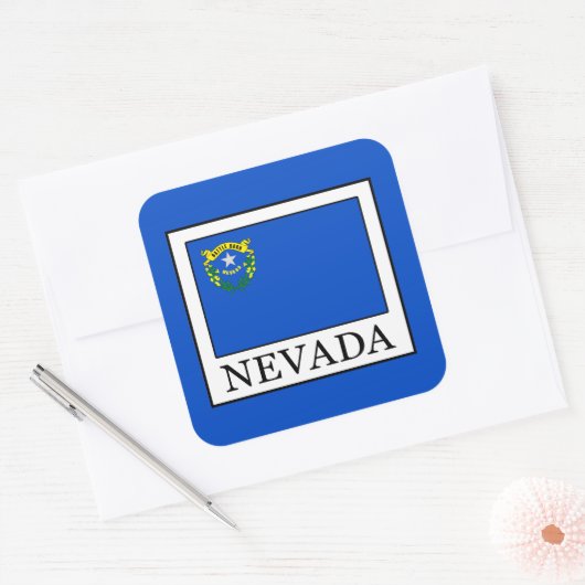 Nevada Vierkante Sticker (Envelop)