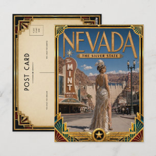 Nevada Vintage Art Deco Gouden Tijdperk Briefkaart