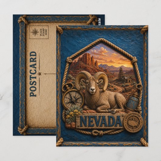 Nevada Vintage Reizen Briefkaart (Voorkant / Achterkant)