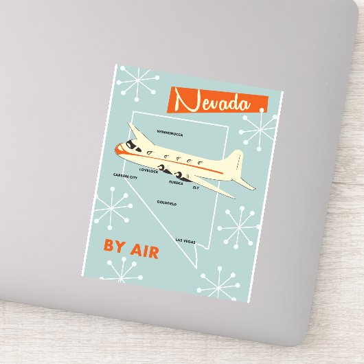Nevada vintage stijl reisposter sticker (Detail)