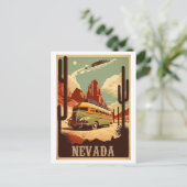 Nevada Vintage Travel Art Briefkaart (Staand voorkant)