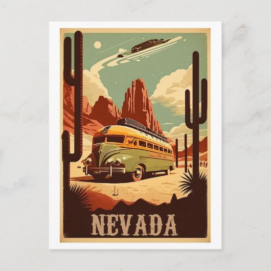 Nevada Vintage Travel Art Briefkaart (Voorkant)