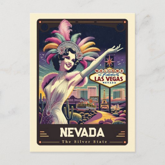Nevada | Vintage van patriottische spirit Briefkaart (Voorkant)